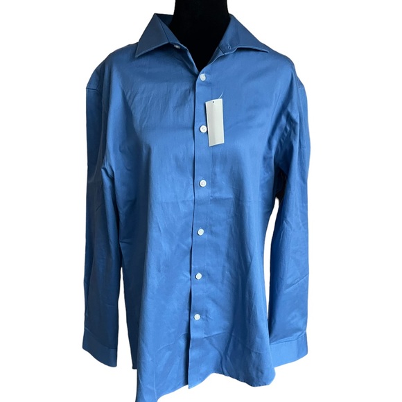 Michael Kors Slate Blue Button Down Long Sleeve Shirt Sz L NWT - Picture 2 of 16
